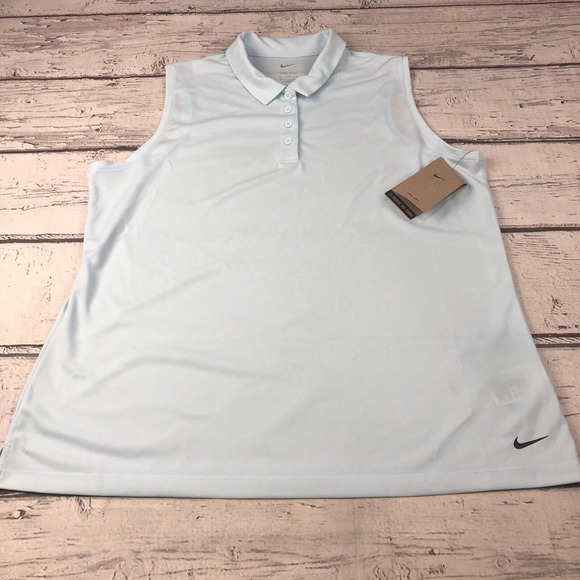 Nike Tops - NEW NIKE WOMEN'S DRI FIT MOVE TO ZERO SLEEVELESS GOLF POLO XL NWT